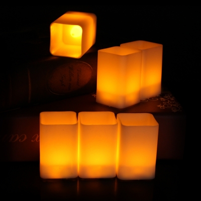 Rectangle Waterproof Flameless Candles Pack of 12 LED Candle Light for Home Decoration Party