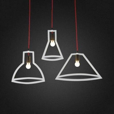 Single Light LED Pendant Lighting Industrial Metal Height Adjustable Ceiling Light with Cage in Black/White
