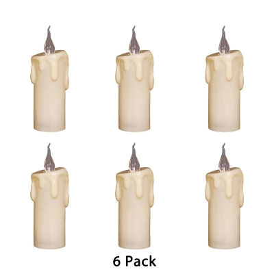6 Pack Unscented Flameless Candles Waterproof Flickering LED Fake Candles in Cool White