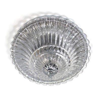 Bell Shade Ceiling Light Fixture Single Light Vintage Style Clear Crystal Flush Mount Lighting, 8