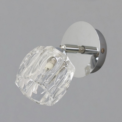 Clear Crystal Cup Shade Wall Mount Light One-Light Modern Style Sconce Lighting for Bathroom