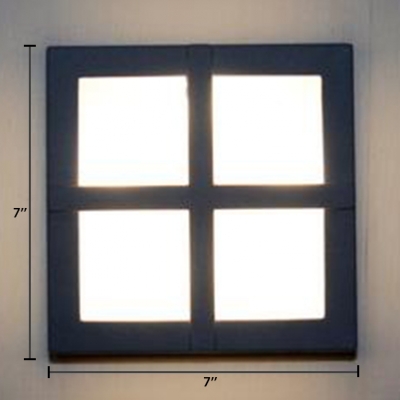 Square Security Lighting LED Modern Waterproof 1 LED Wall Light in Warm/White