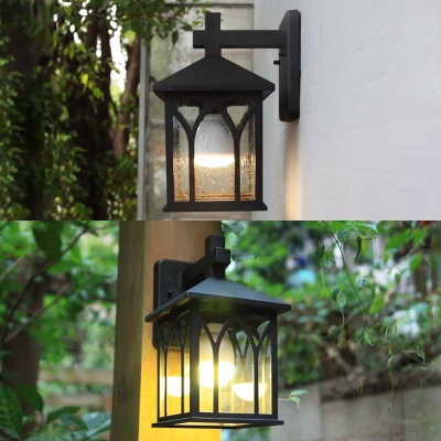 Wireless Waterproof Security Lighting Pack of 1 Glass Wall Sconce for Yard Pathway