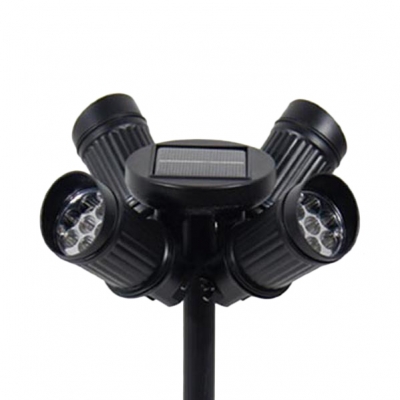 10W LED Solar Spotlight Waterproof Light in Black with Spike Stand for Garden Lawn