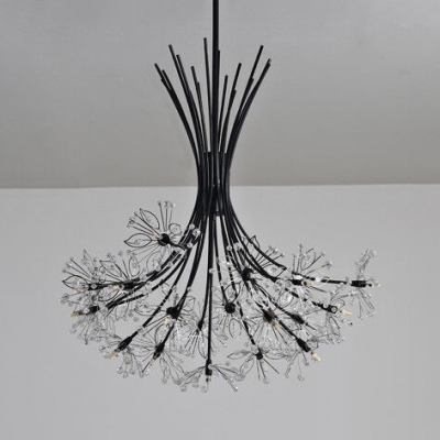 Clear Crystal Petal Chandelier 13/19 Lights Classic Light Fixture with 12