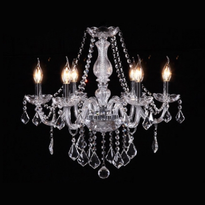 Clear/Gold Crystal Candle Chandelier with 19.5