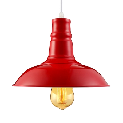 Cute Red Barn Style 1 Light Industrial LED Pendant Lighting
