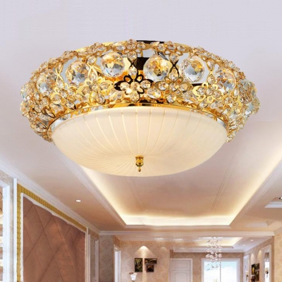 Modern Dome Flush Mount Light Metal 3/4/5 Lights Gold/Silver Ceiling Fixture for Bedroom