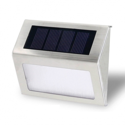 Solar Powered Wall Lights Outdoor 3 LED Stainless Steel  Step Lights in White/Warm