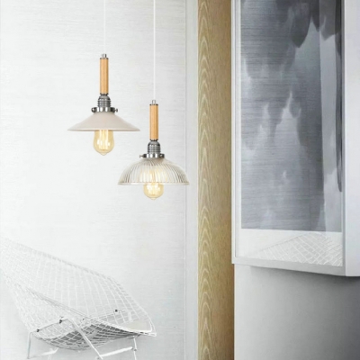Single Light Pendant Light Antique Glass Hanging Lamp for Foyer Dining Room