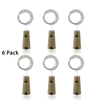 6 Pack Twinkle Lights 10ft 30 LED Hanging String Lights with Bottle Cork in Warm/White