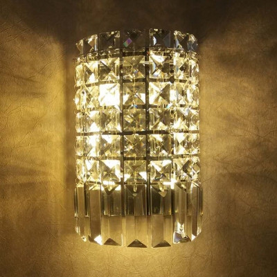 Bathroom Sconce Lighting Clear Crystal Vintage Style Wall Mount Light Fixture, H8.5