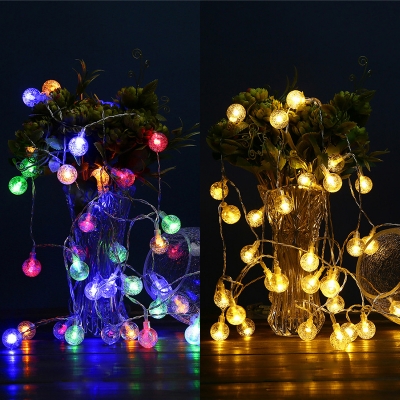 Clear Glass Ball Twinkle Lights 13/16/23ft 20/30/50 Lights LED Fairy Lights in Multi Color/Warm/White