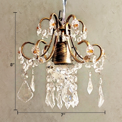 Mini Pendant Light with Clear Crystal and 12