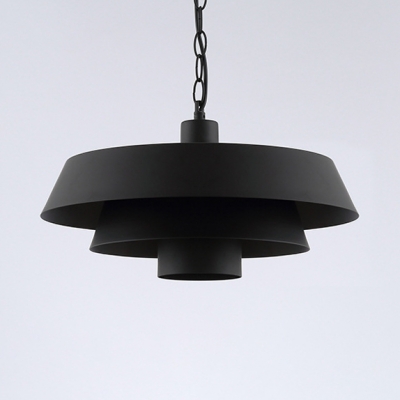 Rustic Barn Pendant Light Metal Single Light Length Adjustable Black Ceiling Light with 16