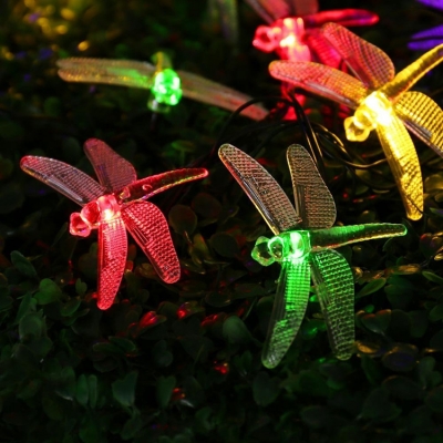 Dragonfly Design Solar String Lamp Pack of 2 21ft 30 Lights LED Twinkle Lights for Patio