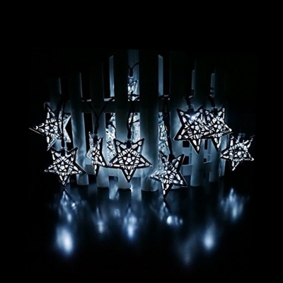 Star Design LED Fairy Lights 11ft 10 Lights Hanging String Lights in Warm White/White