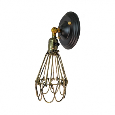 Metal Caged Wall Light Fixture Single Light Antique Wall Sconce for Restaurant Bar
