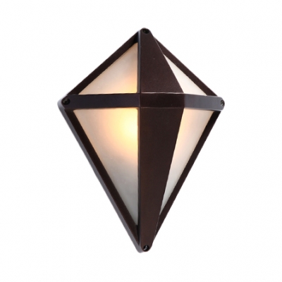 Modern Geometric Landscape Light with Glass Panel 1 LED Water-Resistant Sconce Wall Light for Garden