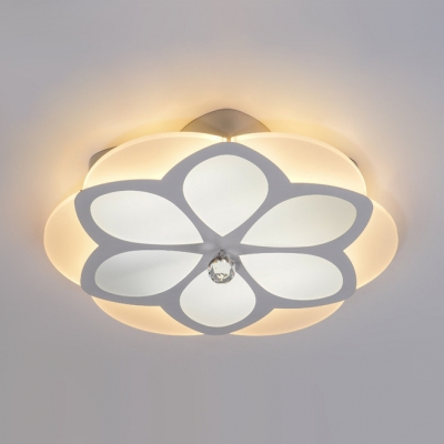 Modern Petal Led Ceiling Fixture Acrylic White Flush Ceiling Light