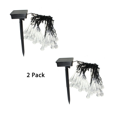 2-Pack 20ft Solar Twinkle Lights Decorative Waterproof 30 Lights LED String Lamp for Outdoor
