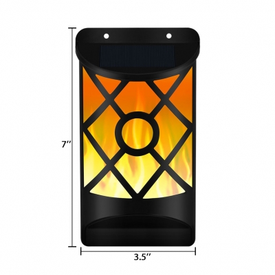 Solar Wall Light with Flickering Flame Wireless Water-Resistant Sconce Light for Patio and Fence