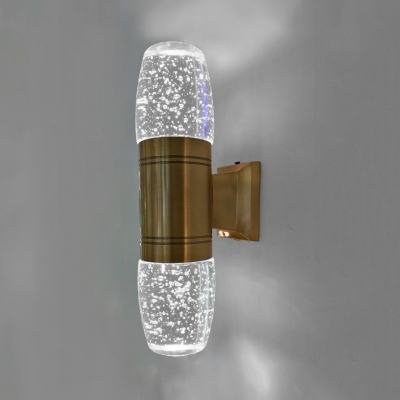 Black/Aged Brass Wall Lamp One Light Modern Style Clear Crystal Sconce Lighting for Bedroom, White/Warm, H12