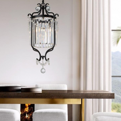 Black/Gold Drum Hanging Chandelier with 19.5