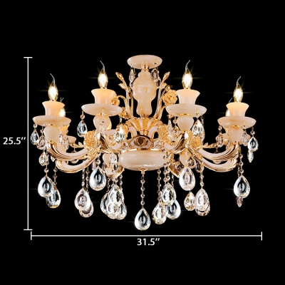 Clear Crystal Candle Hanging Lights with 23.5