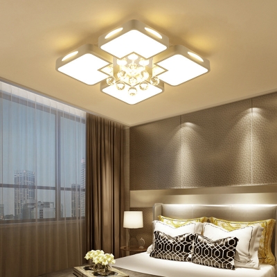 Contemporary Square Ceiling Flush Mount Light Acrylic White Ceiling Lamp for Living Room