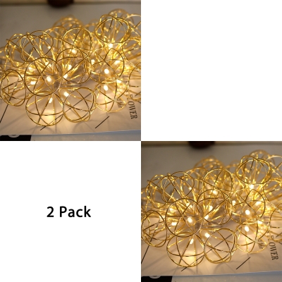 2 Pack Stainless Steel String Lamp 10/20/40/50 LED 5/7/13/16ft Twinkle Lights with Battery