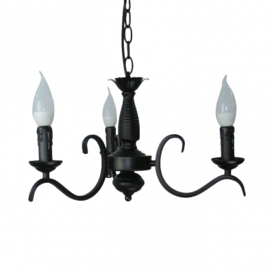 

Candle Dining Room Chandelier Light Metal 3/5/6/8/12 Lights Vintage Pendant Lamp in Black, HL512688