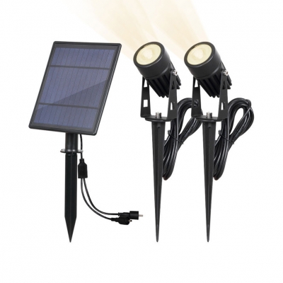 Solar Pathway Lights Outdoor 6W 2LED Dusk to Dawn Auto On/Off Waterproof Spotlight for Garden