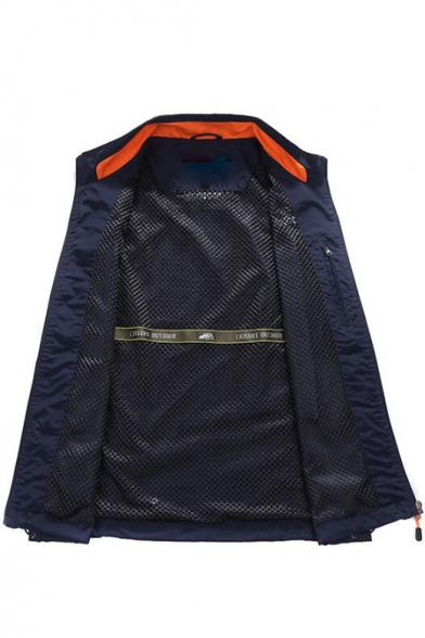 Trendy Outdoor Utility Multi-Pocket Stand Collar Zip Up Fishing Vest Mesh Lined Photography Vest