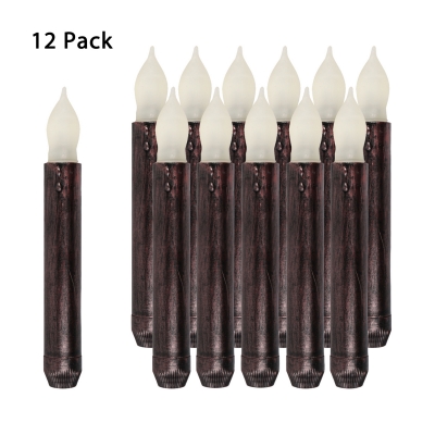 Waterproof Electric Flameless Candles Vintage 12 Pack Fake Candles for Festival Celebration