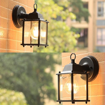 1 Pack Glass Wall Lantern Easy to Install Waterproof Landscape Light for Pathway Front Door