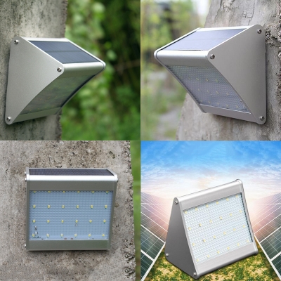 1/2/4-Pack Solar Lights Dim Light Radar Sensor Silver Finished 24 LED Step Lights for Garden