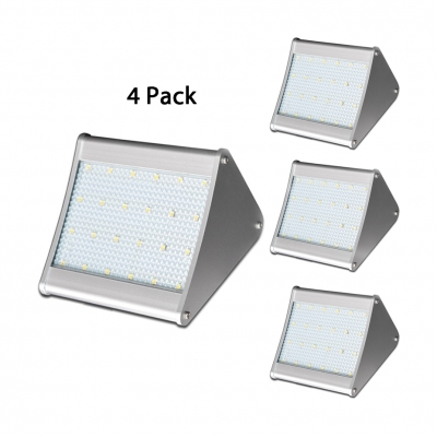 1/2/4-Pack Solar Lights Dim Light Radar Sensor Silver Finished 24 LED Step Lights for Garden