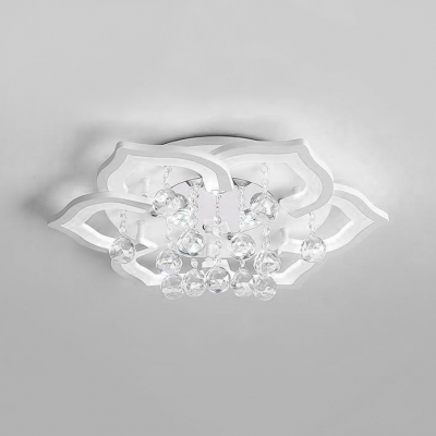 Bedroom Petal Flush Mount Lights Acrylic Contemporary White Flush Ceiling Lighting