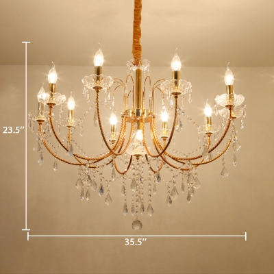 Chrome/Brass Candle Chandelier with 12