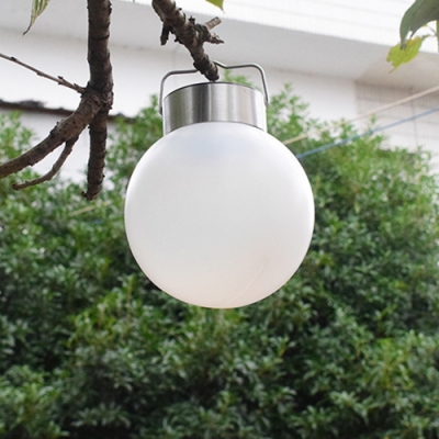 Orb Garden Flame Landscape Lighting 1/4 Pack Plastic Modern Waterproof LED Solar Hanging Light in White