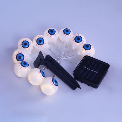Pack of 1 Eyeball Hanging Lights 10/20/30 LED 8/16/21ft Solar Fairy String Lights in Warm/White/Multi Color