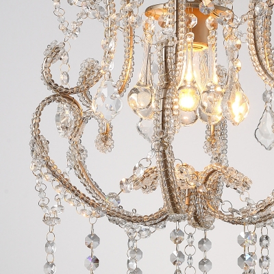 1 Light Clear Crystal Adjustable Hanging Chandelier with 19.5