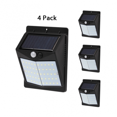 Stainless Steel Solar Step Lights 50 LED Wireless Motion Sensor Security Lamps in Black