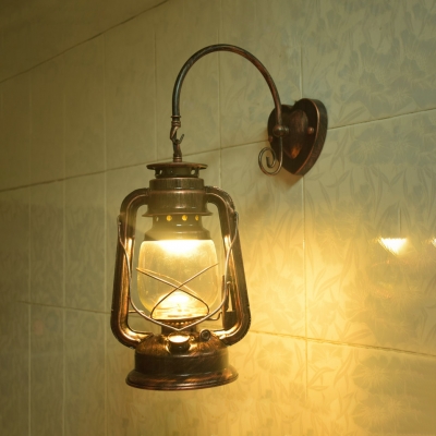 Kerosene Hanging Light Outdoor Single Light Vintage Wall Lamp in Black/Copper/Bronze