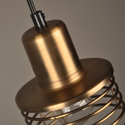 Brass Spiral Shape Pendant Lamp with 47