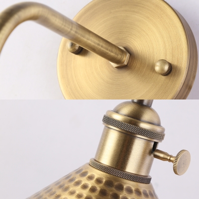 Cone Suspender Wall Light Hallway One Light Vintage Metal Wall Sconce in Brushed Brass/Aged Brass
