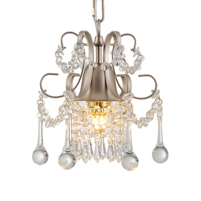 

Contemporary Chandelier Light 1/3 Light Clear Crystal Pendant Light with 19.5" Adjustable Chain in Gold, HL509618