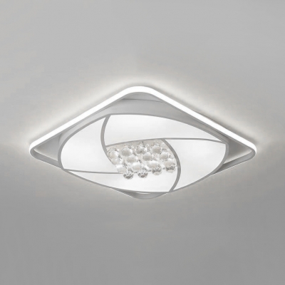 Contemporary Square Flush Mount Light Acrylic White Ceiling Fixture for Living Room