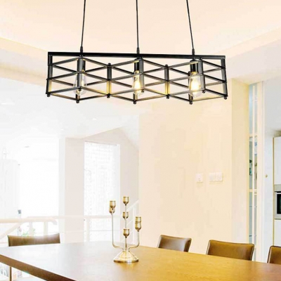 Industrial Rectangle Island Pendant Lights with 27.5